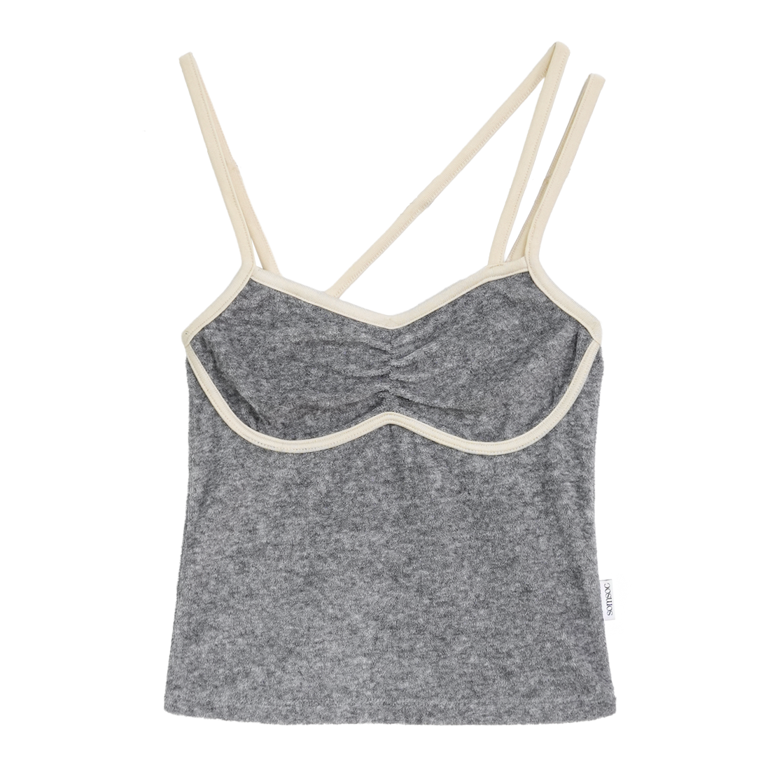 솜속 델 테리 슬리브리스 탑 멜란지 그레이(SOMSOC Dell Terry Sleeveless Top Melange Grey)