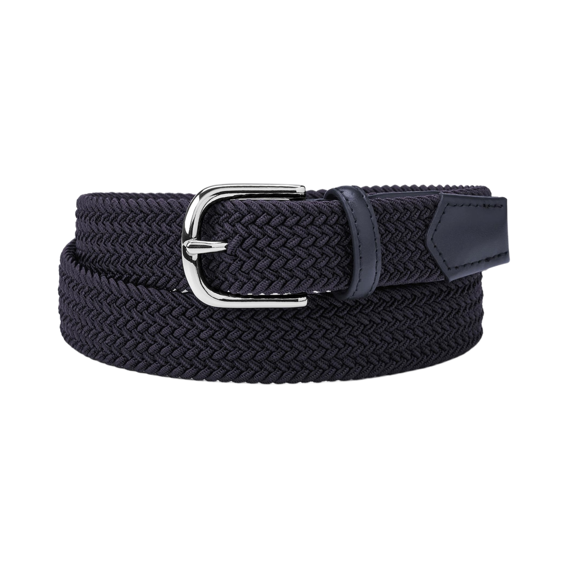 GU 레더 콤비네이션 메쉬 벨트 네이비(GU Leather Combination Mesh Belt Navy)