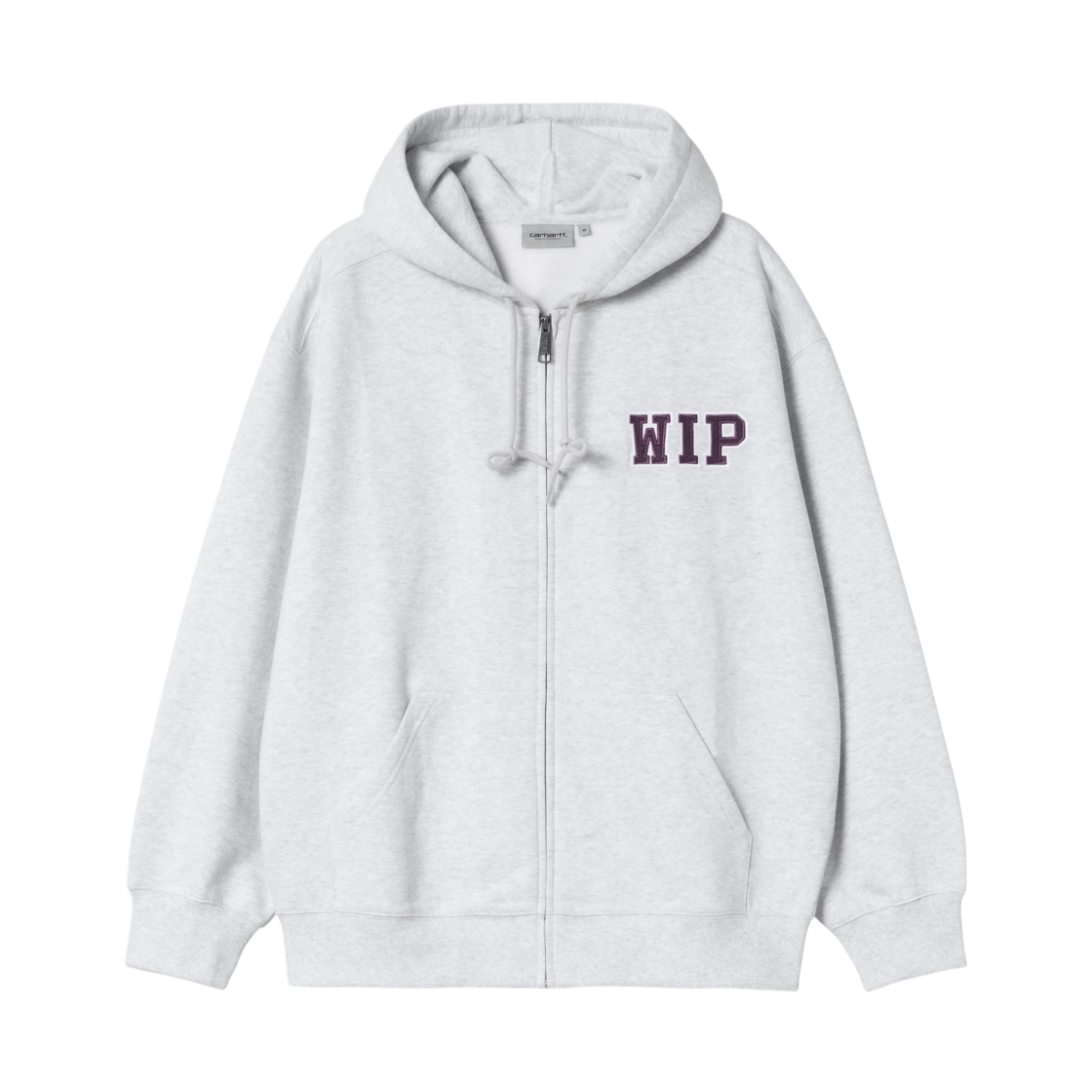 I035619-482-06 Carhartt WIP Hooded Mini WIP Sweat Jacket Ash Heather Stone Washed