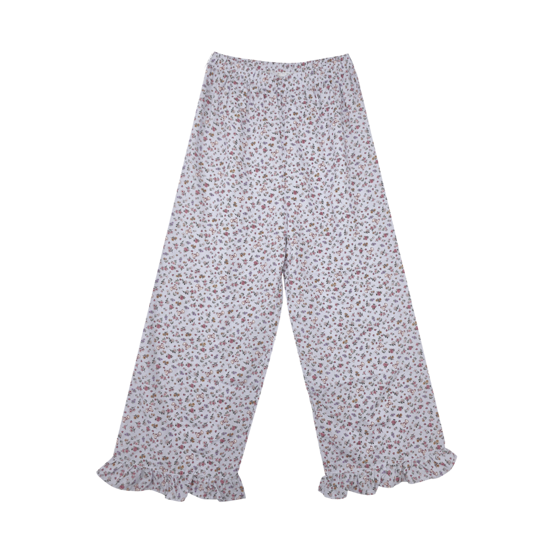 [3% 적립] 에이원 코지핏 8부 레이온 플로라 프릴 파자마 팬츠 잔꽃소라([3% 적립] (W) AONE Cozy Fit Rayon Floral Frill Pajamas Sky Blue) - 1