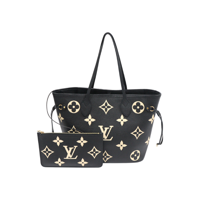 루이비통 M58907 블랙 베쥬 모노그램 앙프렝뜨 네버풀 MM 숄더백(Louis Vuitton M58907 Black Beige Monogram Empreinte Neverfull MM Shoulder Bag) - 1