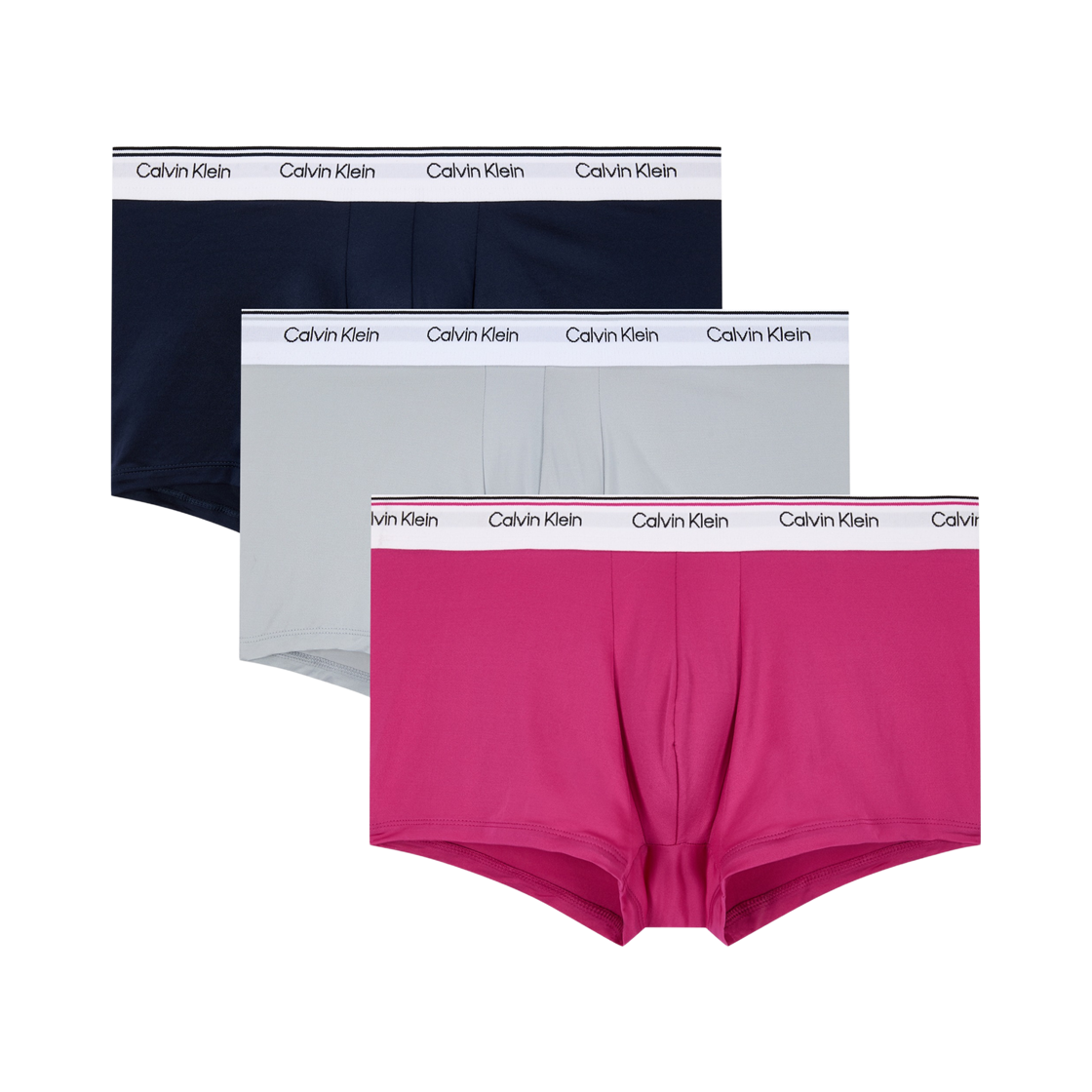 NP2824OQJ1 Calvin Klein Microfiber Stretch Balance 3-pack Low Rise Trunks Pink Light Grey
