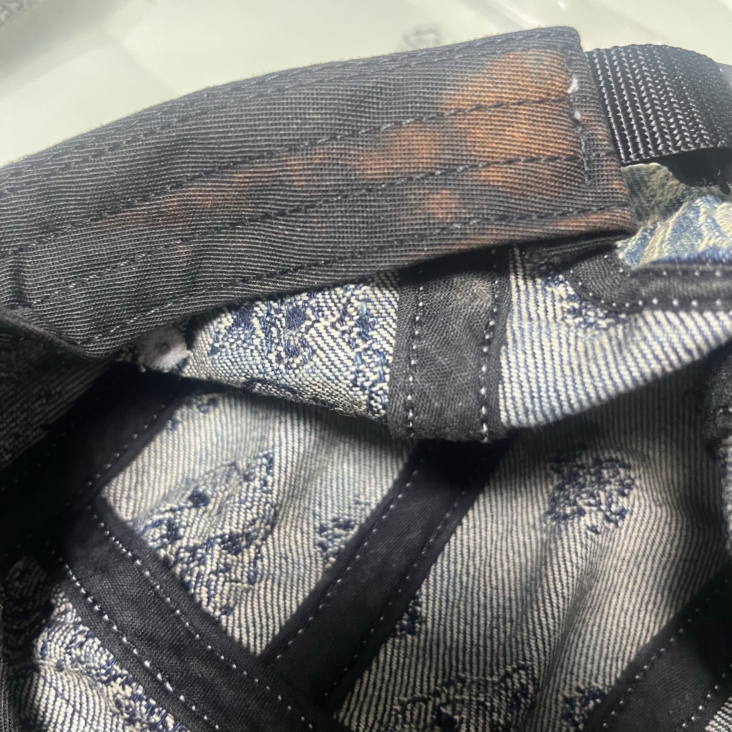 Supreme Bandana Jacquard Denim Camp Cap Blue - 25SS 착용 스타일 - 6