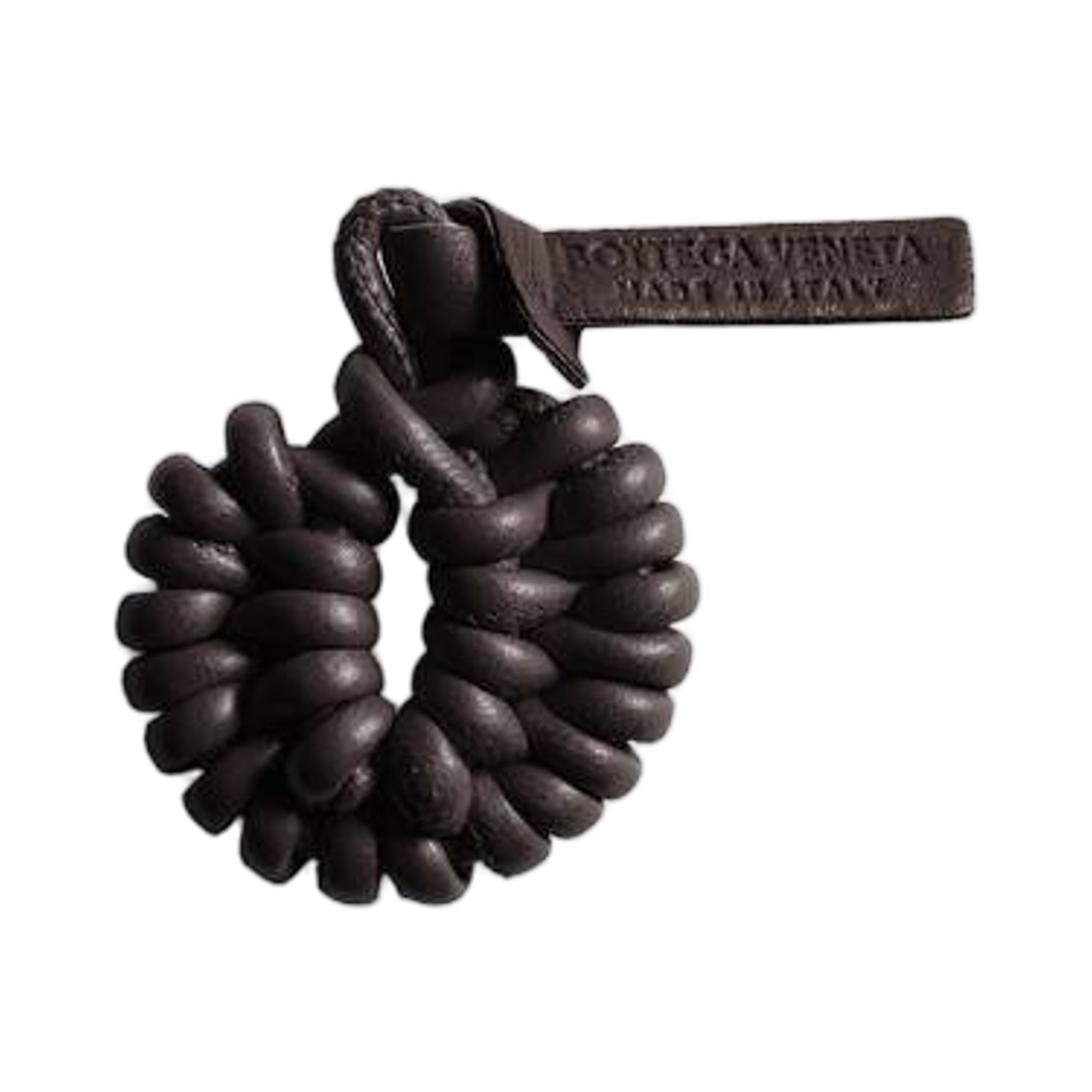 873759V3D802006 Bottega Veneta Seashell Knot Shoe Charm Espresso