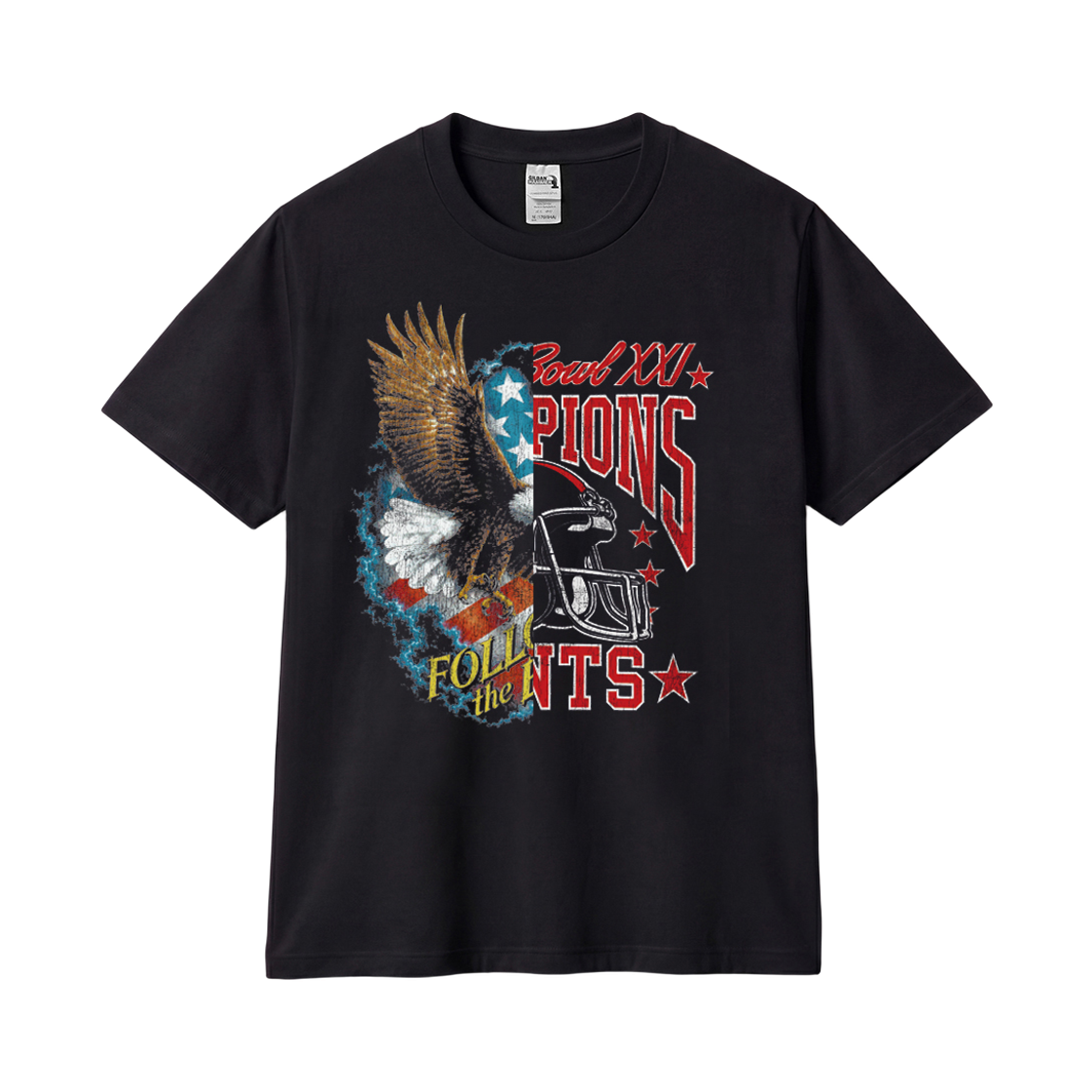 길단 x 빈티지 컬렉션 Work EAGLE & GIANTS 티셔츠 블랙(GILDAN x Vintage Collection EAGLE & GIANTS T-Shirt Black)
