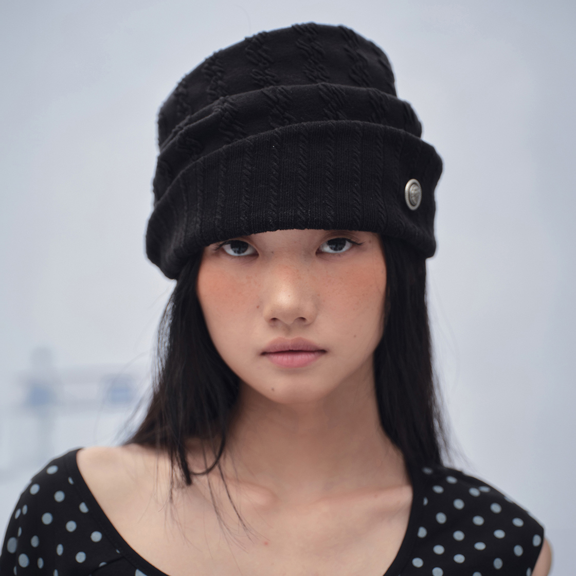 솜속 리나 자가드 밴드 비니 블랙(SOMSOC Lina Jacquard Band Beanie Black) - 2