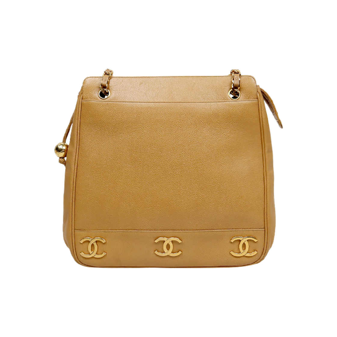 IT6DCUUHN8I3 Chanel Beige Caviar Triple CC Chain Shoulder Bag