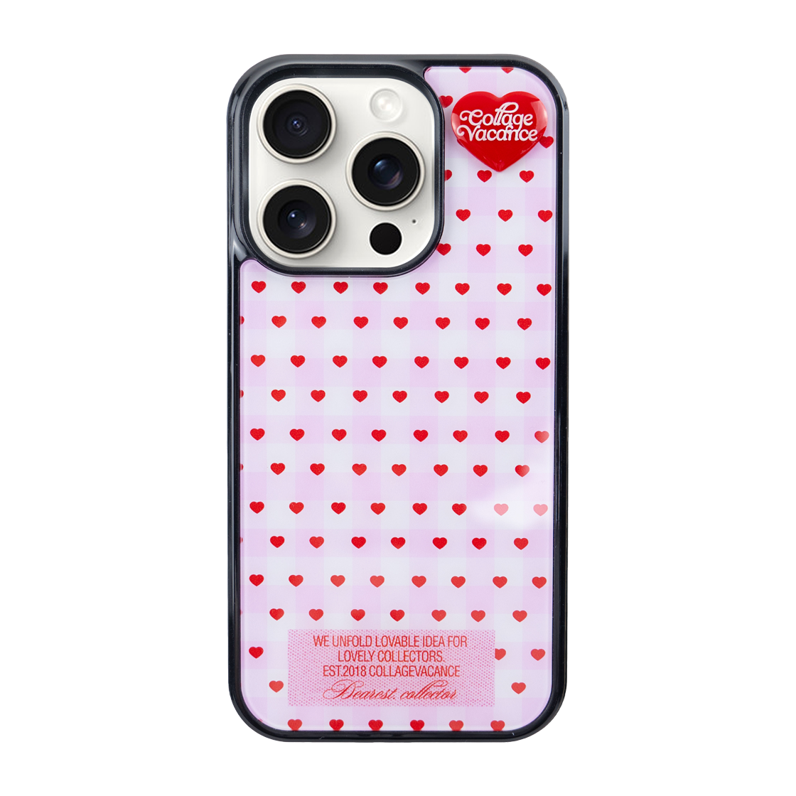 꼴라주바캉스 하트로고 펜던트 글라스 범퍼 케이스 하트 타입 - 베이비 핑크(COLLAGEVACANCE Heart Logo Pendant Glass Bumper Case Heart Type - Baby Pink)