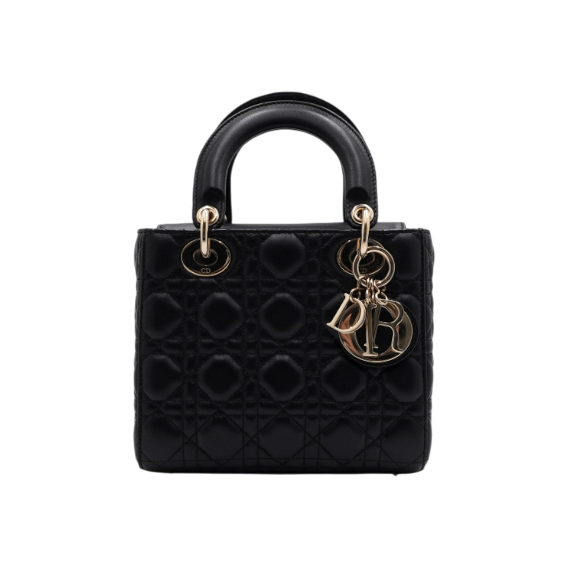 ITSE5PISJ3WR Dior Black Lady Dior My ABCDior Small Tote & Shoulder Bag Gold Accents