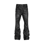 emostanceclub Black Dust Coated Flare Jeans