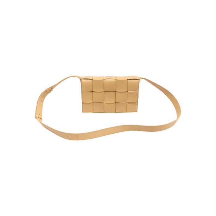 ITD43WKSB7ND Bottega Veneta 578004 Almond Beige Intrecciato Woven Cassette Crossbody Bag