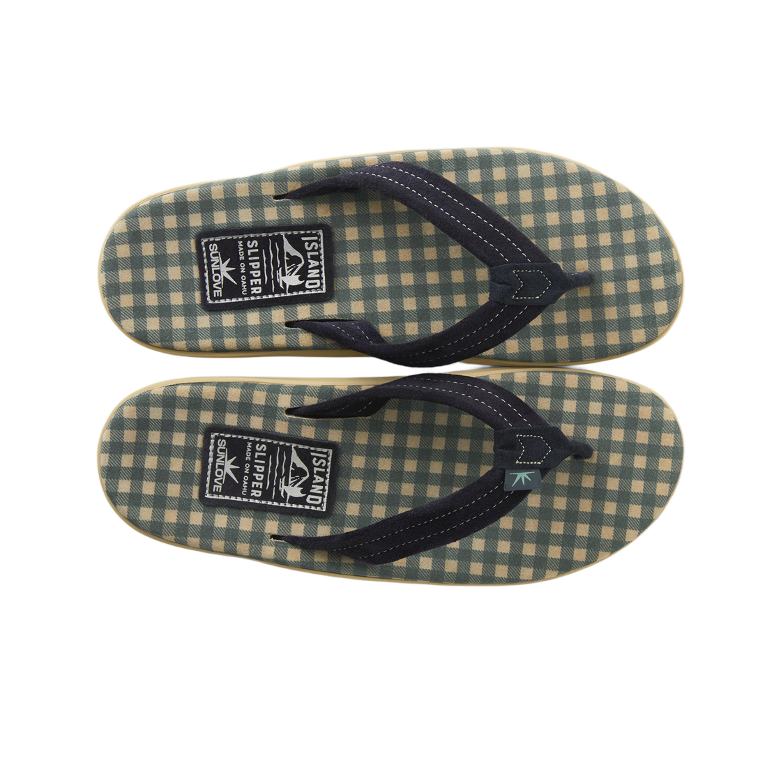 썬러브 x 아일랜드 슬리퍼 클래식 스웨이드 네이비 깅엄(Sunlove x Island Slipper Classic Suede Navy Gingham) - 2