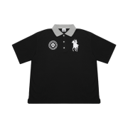 MJD Oversized Cowboy Polo Black