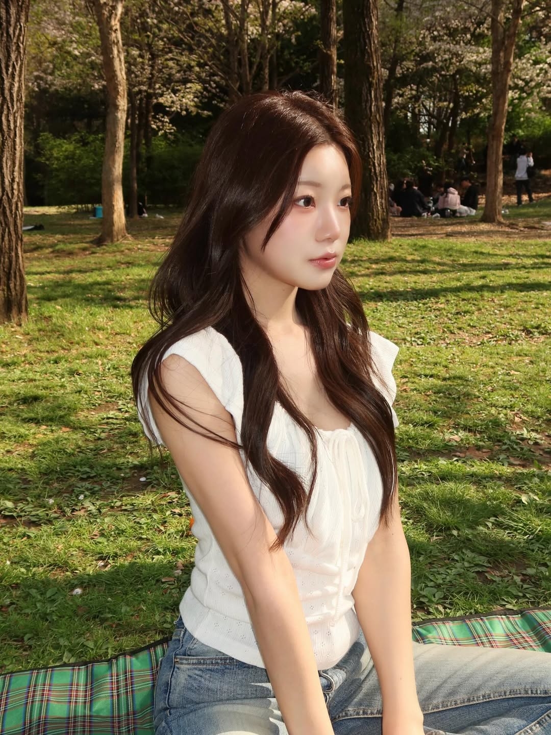 Rosefrantz Ribbon Shirring Sleeveless [Ivory] 착용 스타일 - 4