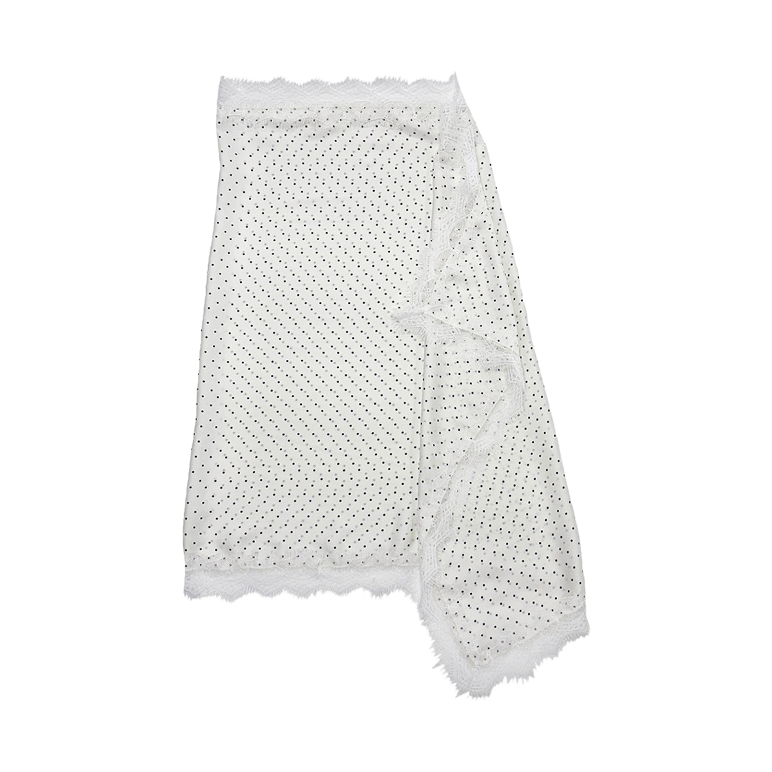 러브미몬스터 레이스 도트 새틴 랩 스커트 화이트(lovememonster Lace Dot Satin Wrap Skirt WHITE) - 1