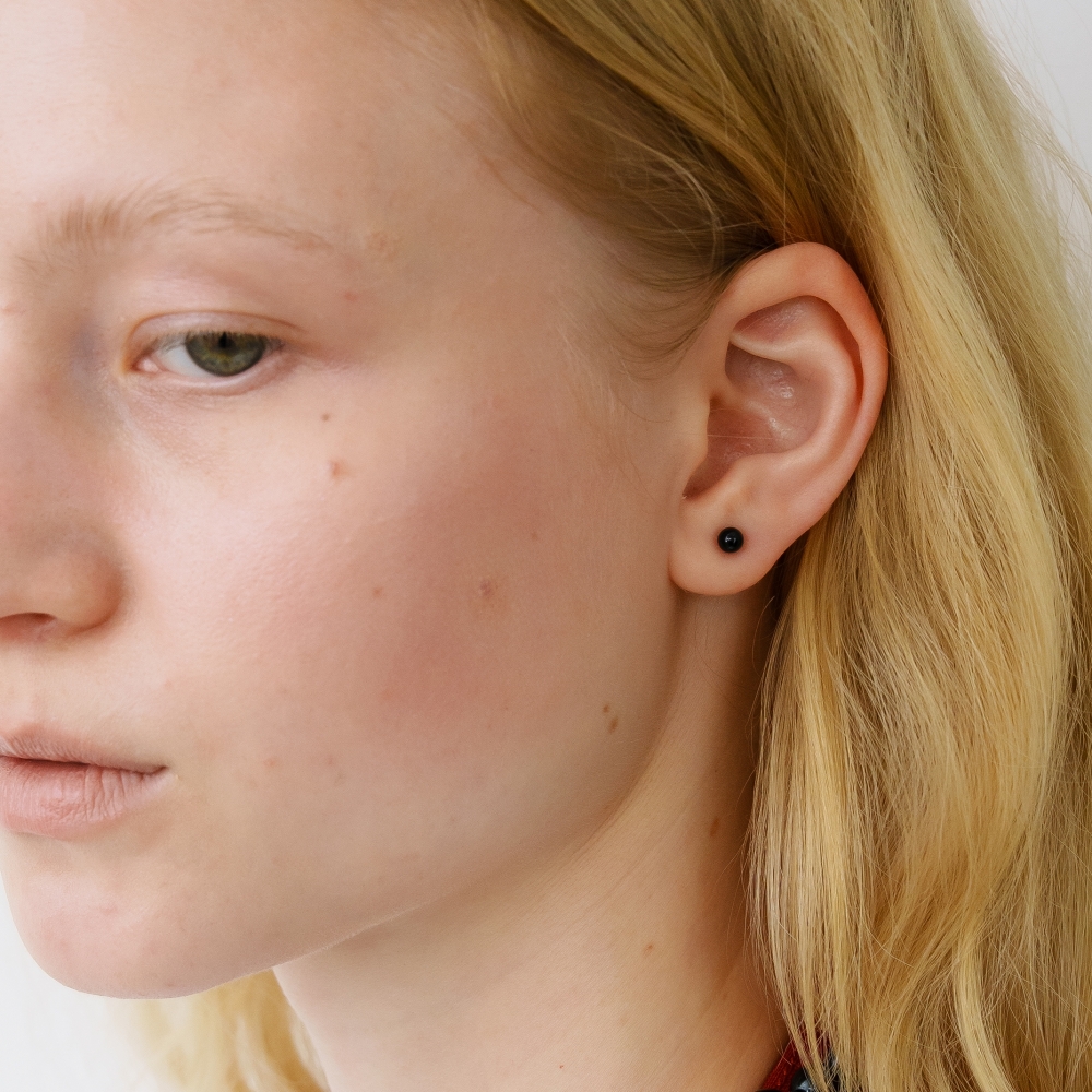 러브미몬스터 클린 무드 원석 귀걸이_3사이즈 블랙(lovememonster Clean Mood Gem Earrings_3SIZE BLACK) - 3