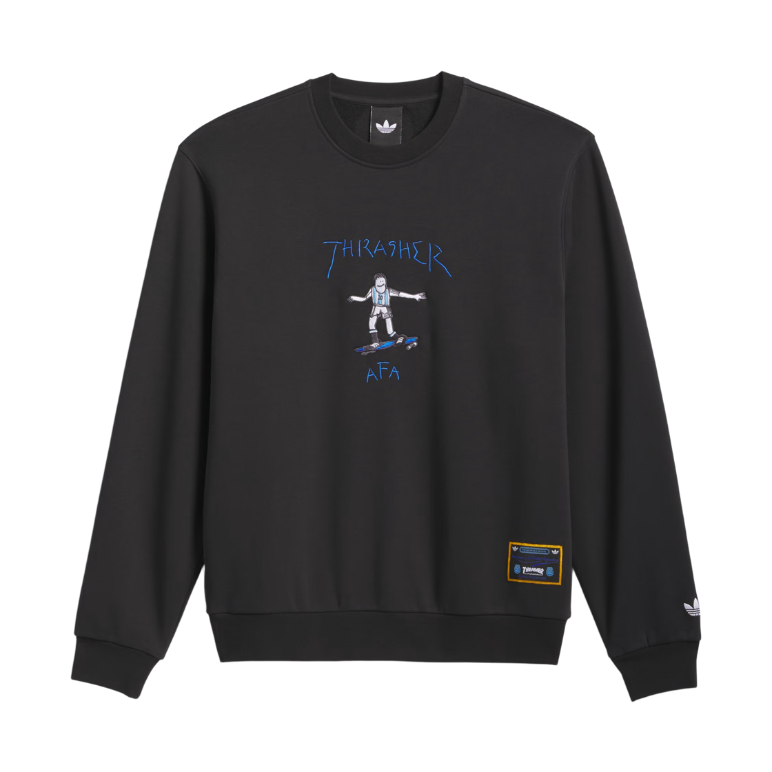 KX4545 Adidas x Thrasher x Argentina Crewneck Sweatshirt Black - KR Sizing