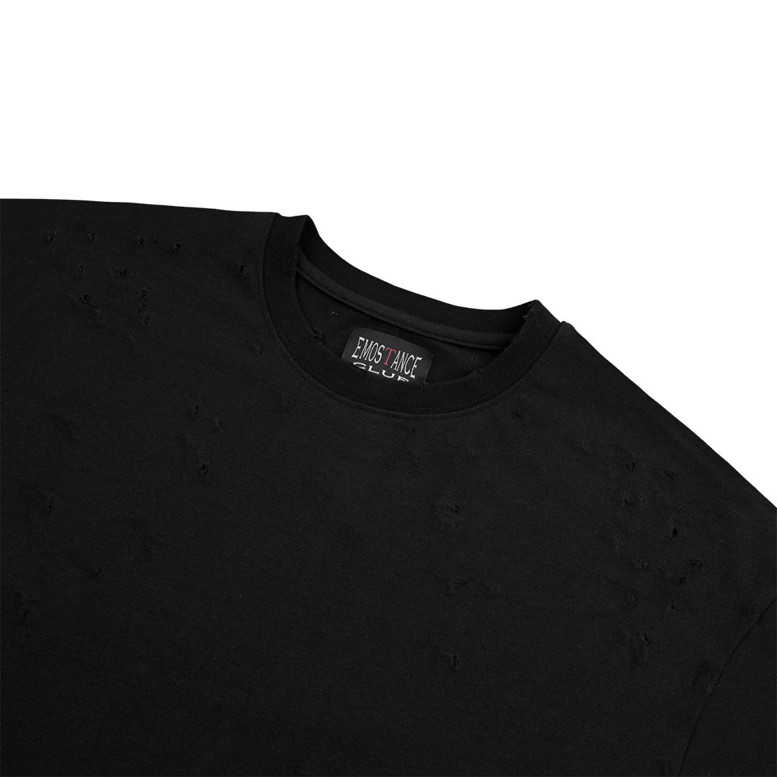 에모스탠스클럽 디스트레스드 슬림 블랭크 티셔츠 블랙(emostanceclub Distressed Slim Blank T Black) - 3