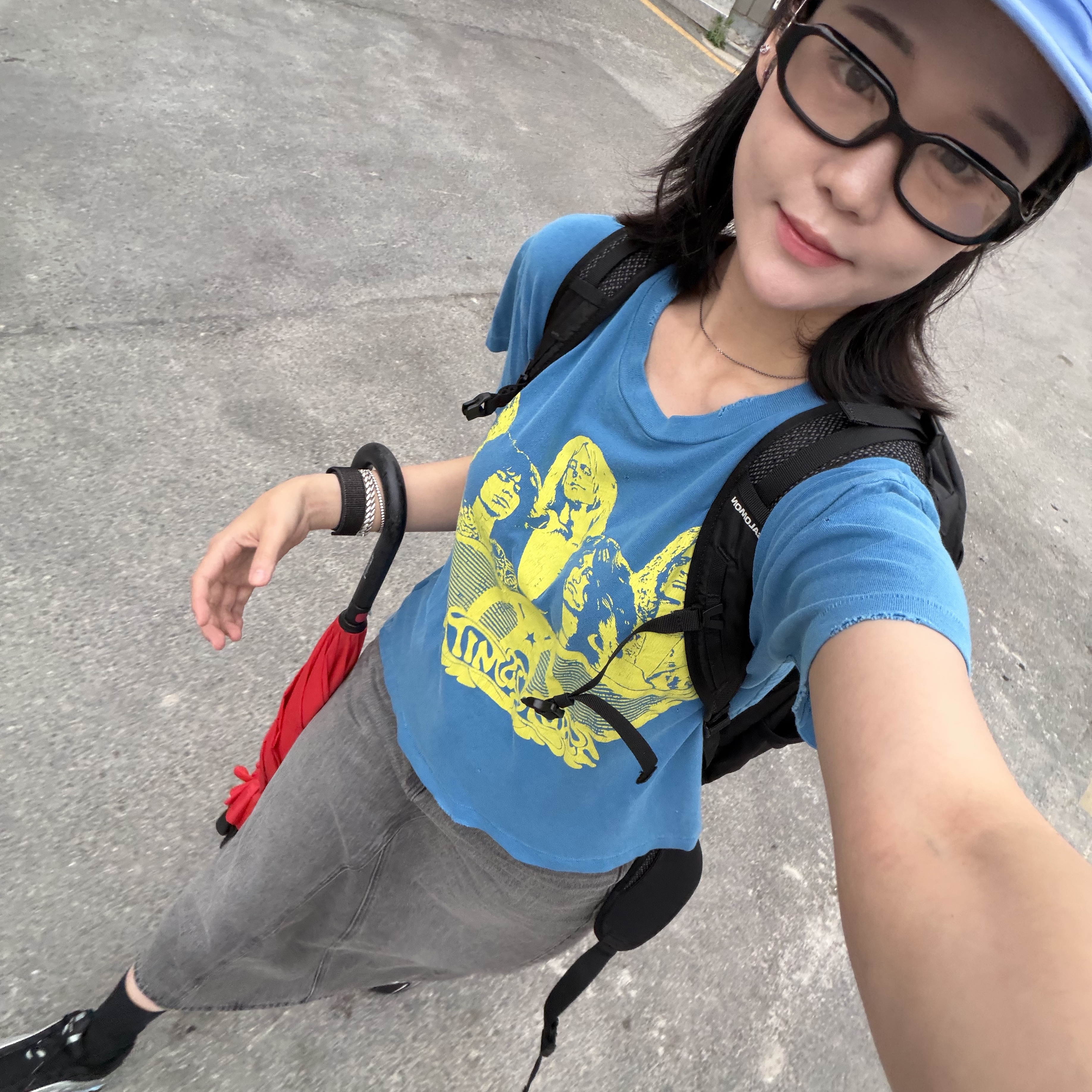 Supreme Washed Chino Twill Camp Cap Light Royal - 24SS, MadeWorn Aerosmith Vintage Blue - 26SS 착용 스타일 - 2