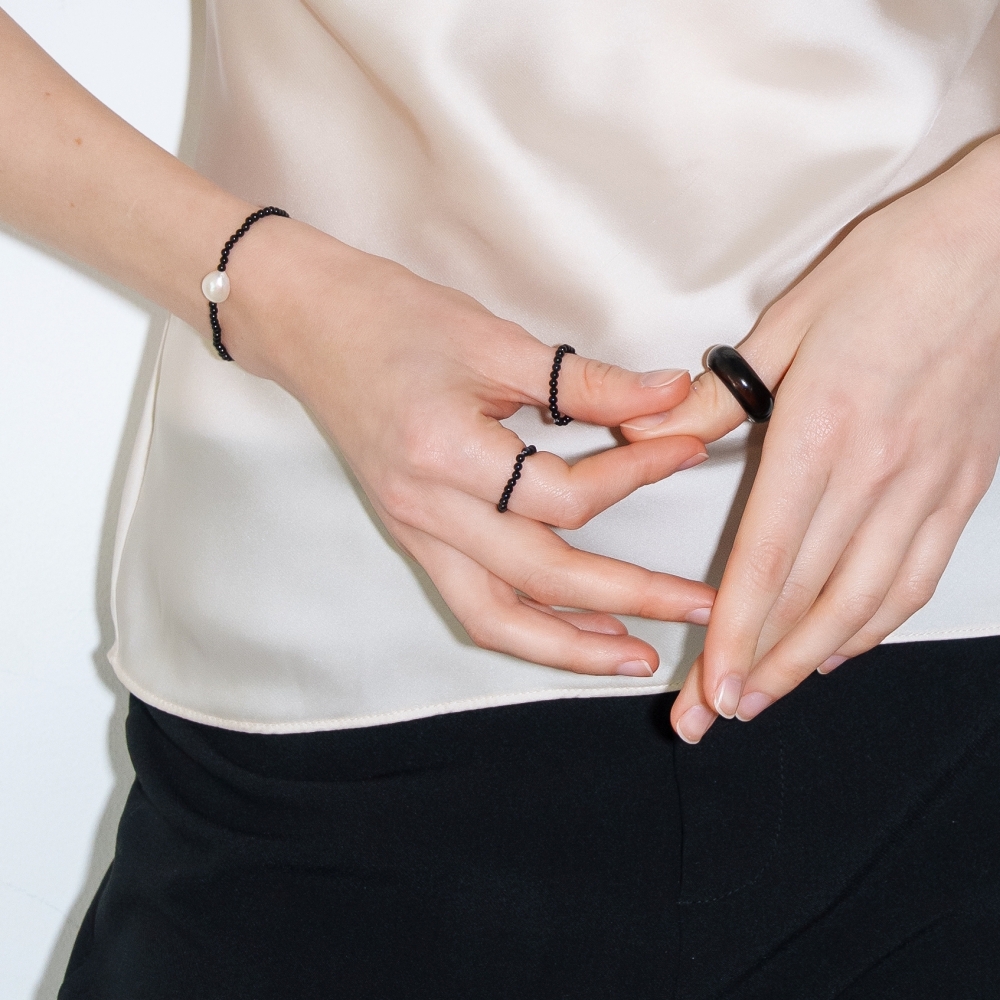 러브미몬스터 [3세트] 타이니 원석 반지 블랙(lovememonster [3 SET] Tini Gems Rings BLACK) - 2