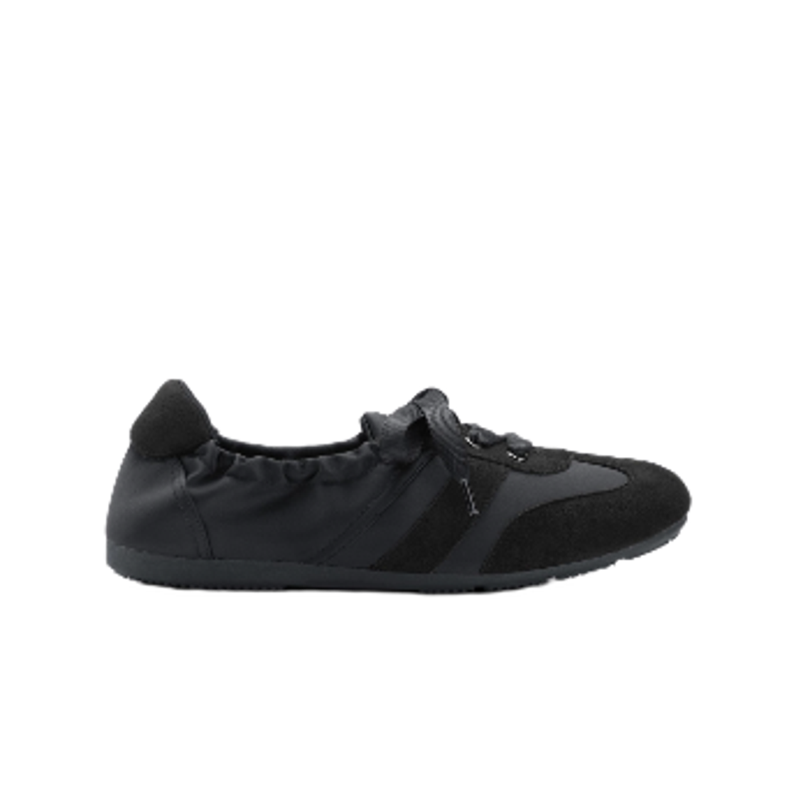 (W) GU 개더드 발레 스니커즈 블랙((W) GU Gathered Ballet Sneakers Black) - 1