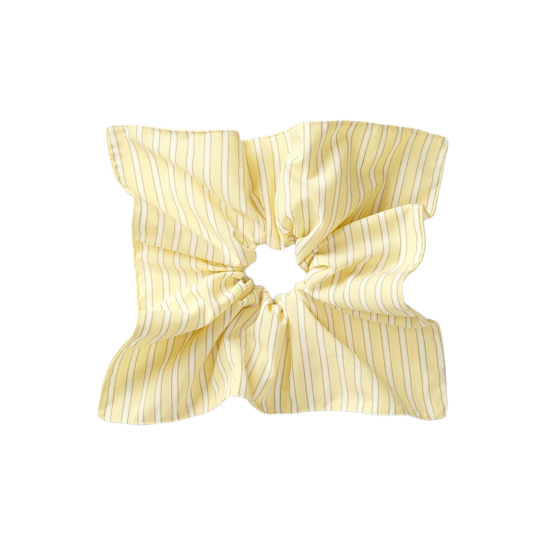 (W) GU 스퀘어 스트라이프 스크런치 옐로우((W) GU Square Striped Scrunchie Yellow)