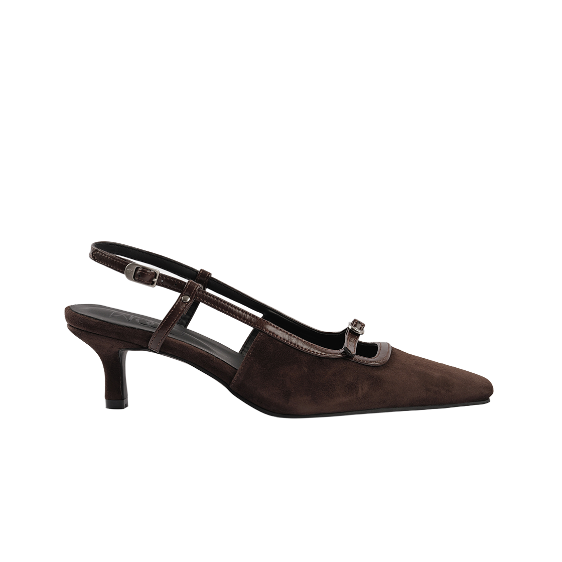 무드나잇 글리아 카운터 벨티드 키튼힐 l 브라운 스웨이드(Moodnight Glia Belted Kiteen Heels l Brown Suede) - 1