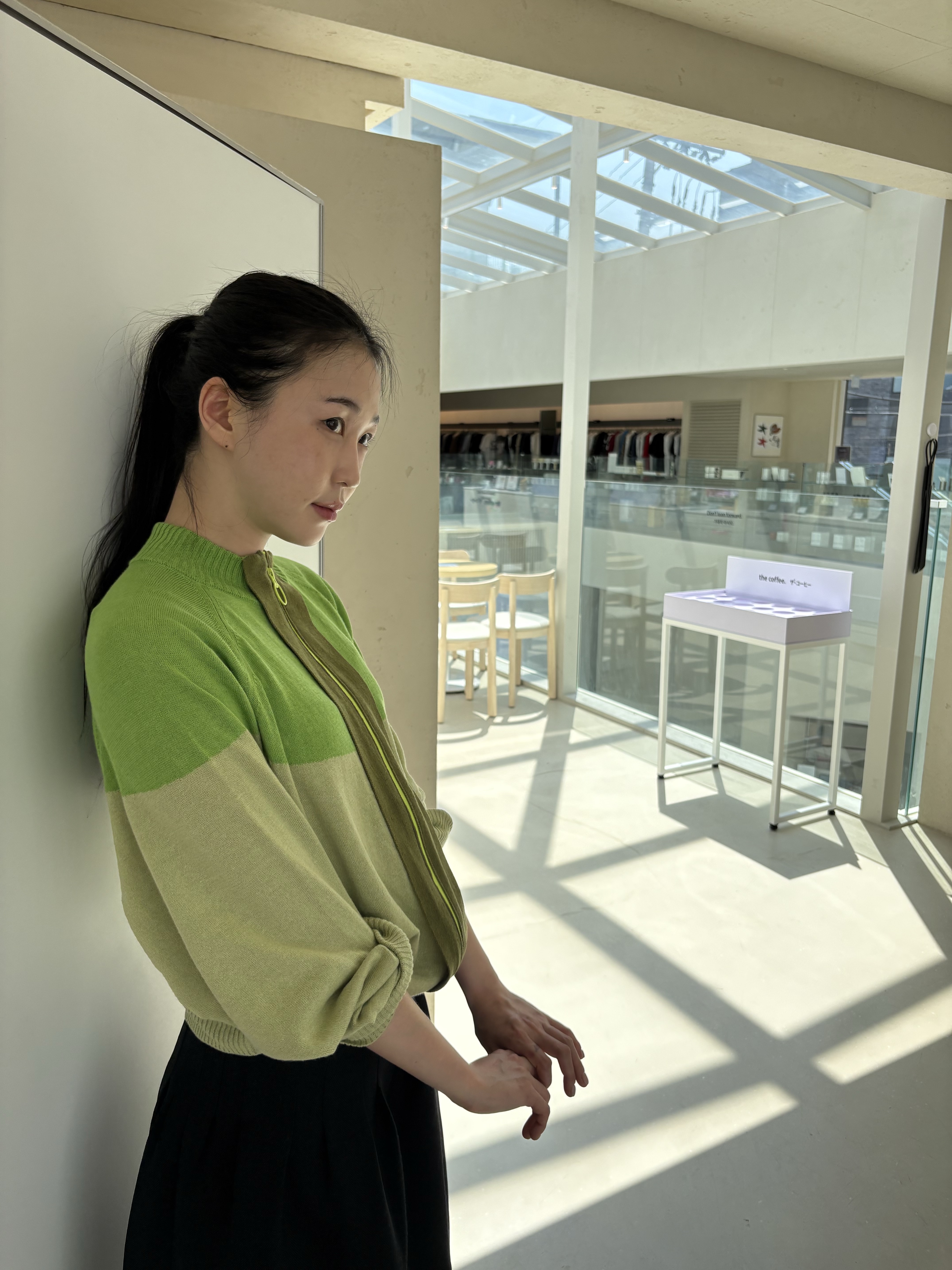Edward Cuming Half Moon Racer Zip-Up Green - 26SS 착용 스타일 - 2