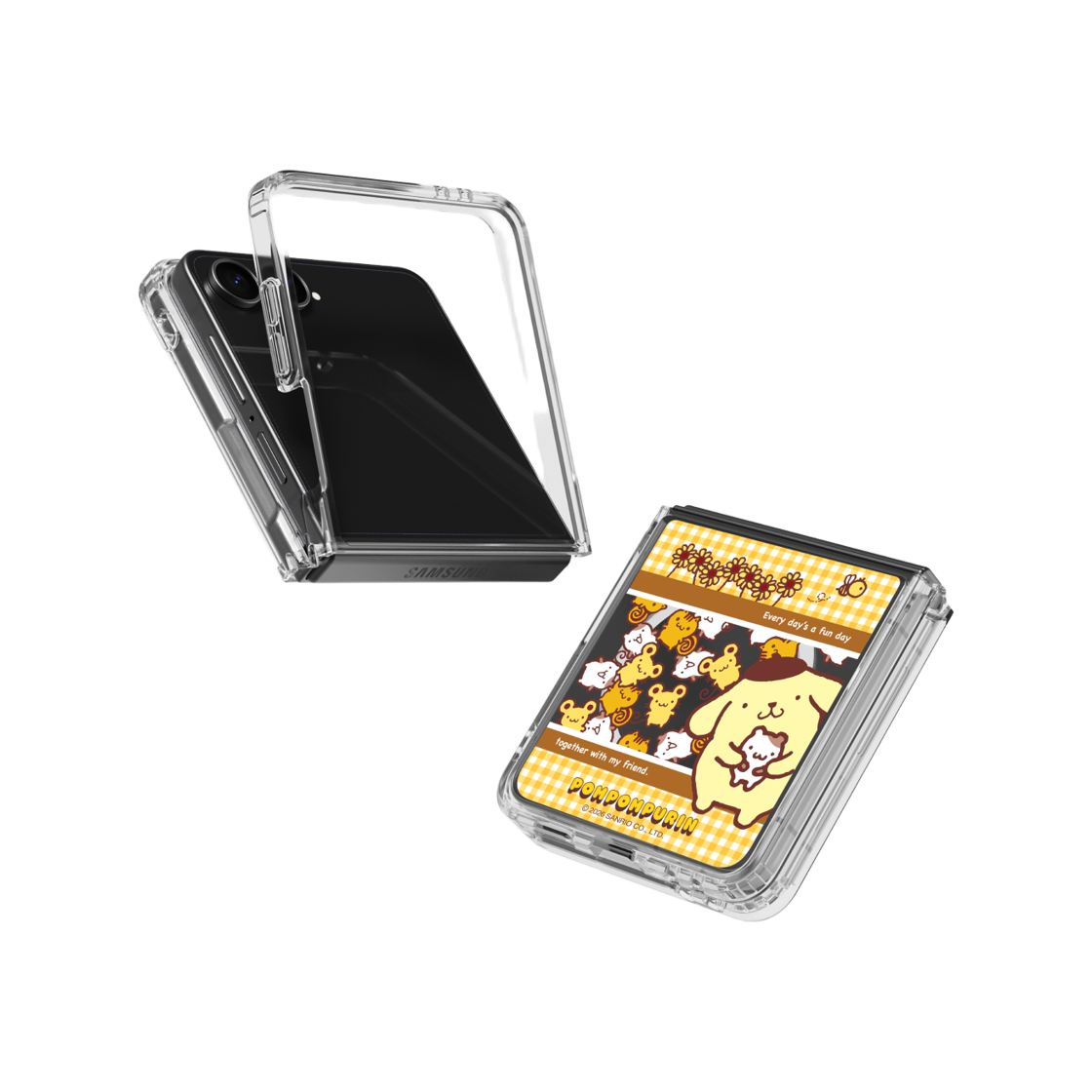 폼폼푸린 스낵키 클리어 마그넷 케이스 for Galaxy Z Flip7(POMPOMPURIN Snacky Clear Magnet Case for Galaxy Z Flip7) - 2