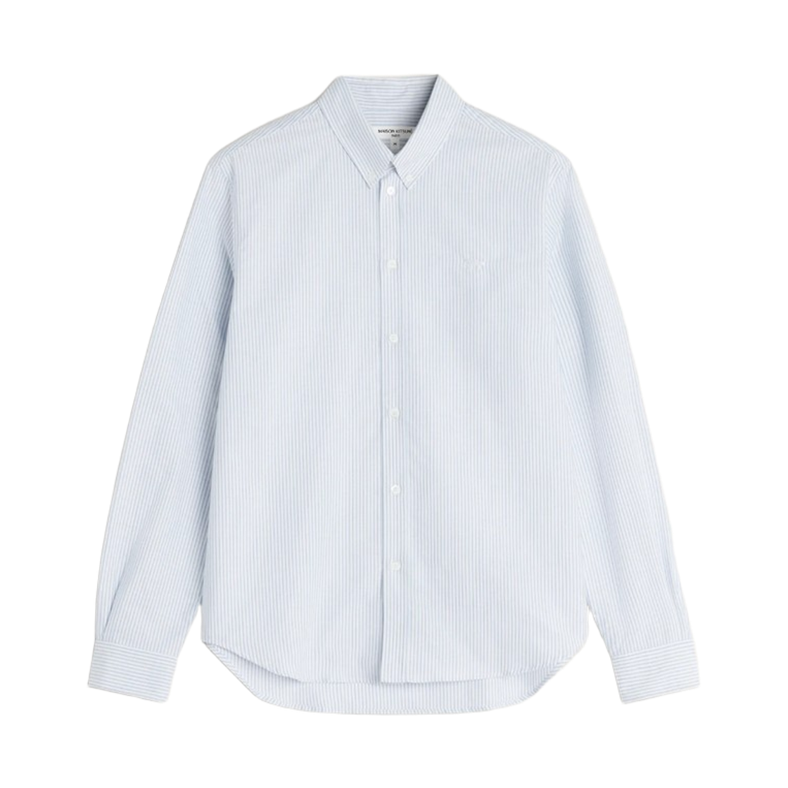 QM00411WC5098-0491 Maison Kitsune Profile Fox Striped Regular Shirt Pure Blue White