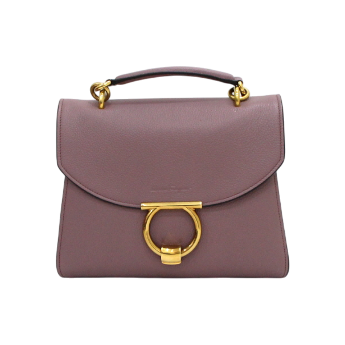 ITW4RHBHAHJ2 Ferragamo 21 H493 Cinder Rose Gold-tone Gancini Margo Tote & Shoulder Bag