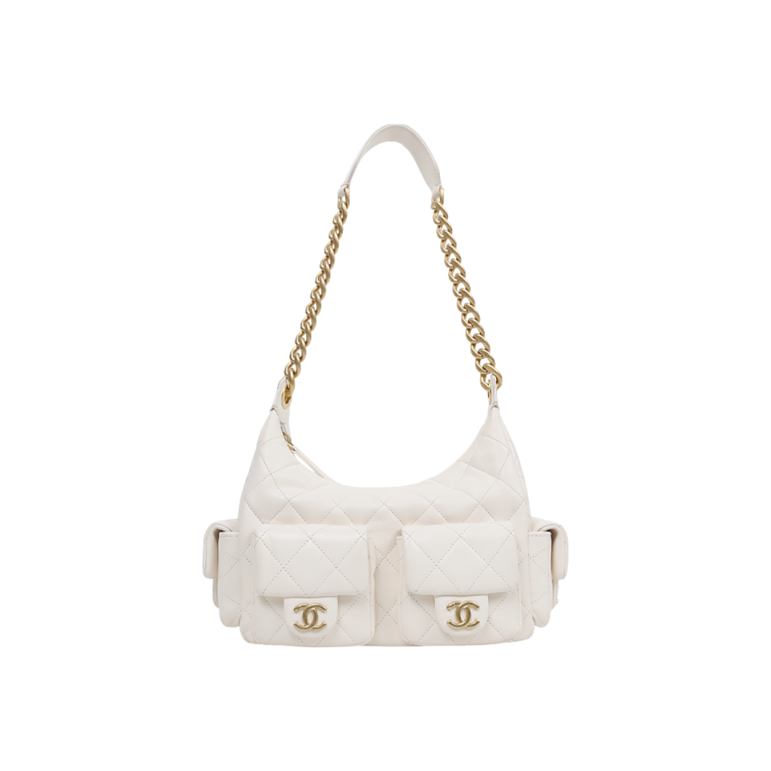 ITTBTGAMHWA2 Chanel White Large Hobo Shoulder Bag
