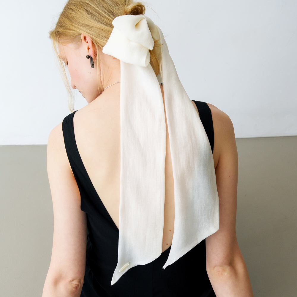 러브미몬스터 퓨어 포그 리본 헤어핀 엑스라지 아이보리(lovememonster Pure Fog Ribbon Hair Pin XL IVORY) - 4