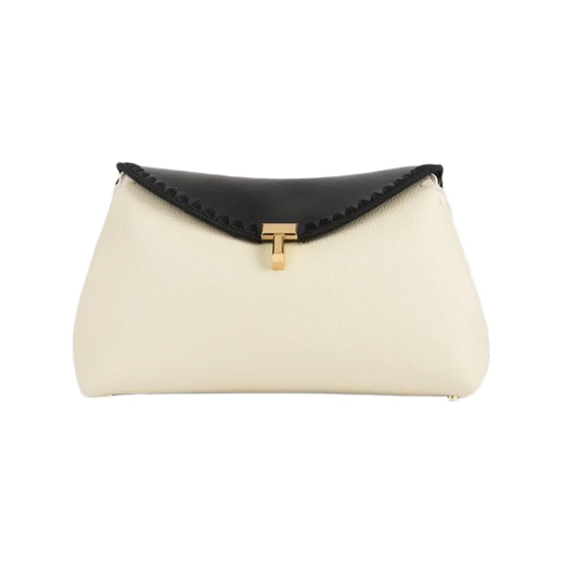 토템 티락 자수 레더 클러치 블랙 밀크(Toteme T-Lock Embroidered Leather Clutch Black Milk) - 1