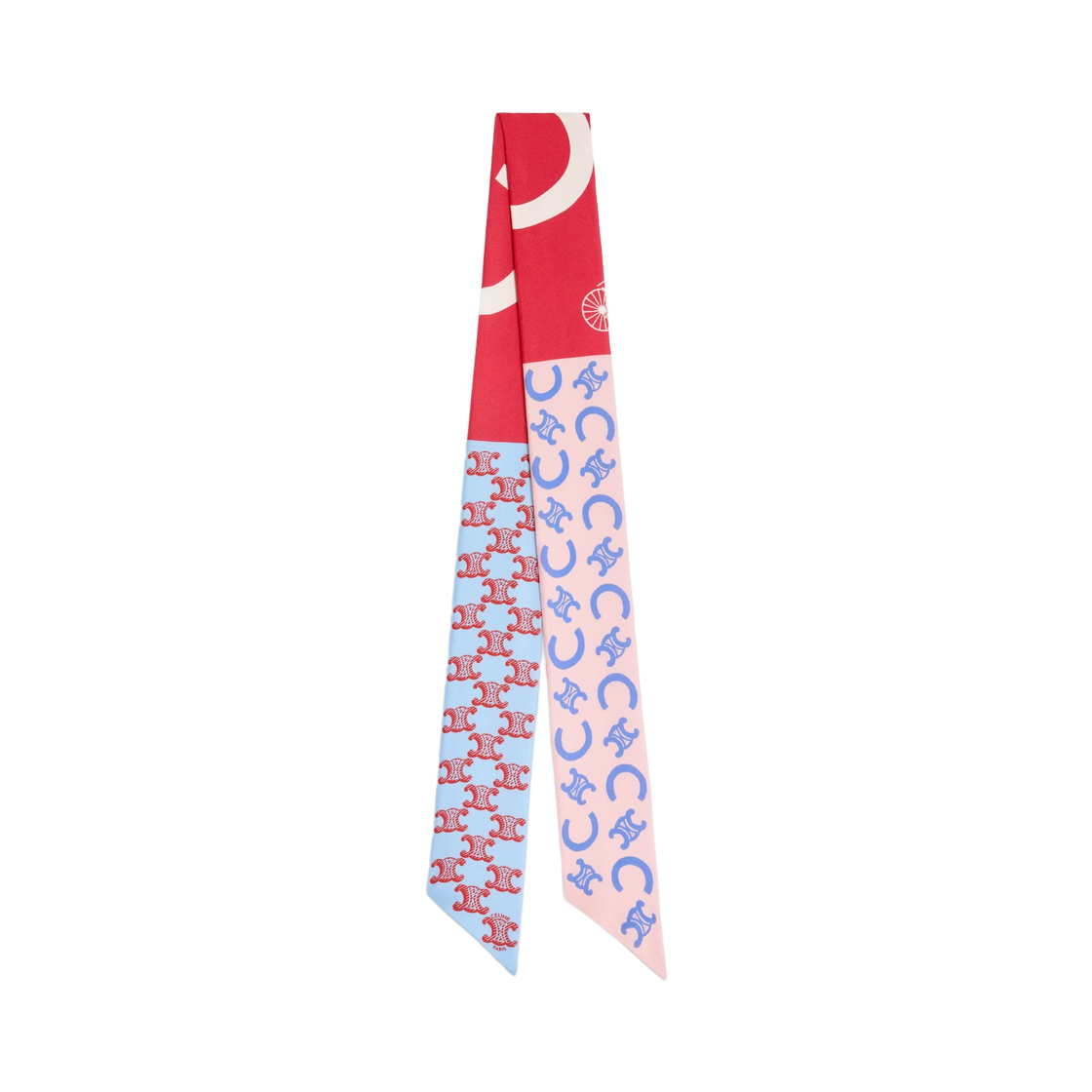 AA0A62W99-GDR1 (W) Celine Lavalliere in Silk Twill Red Blue