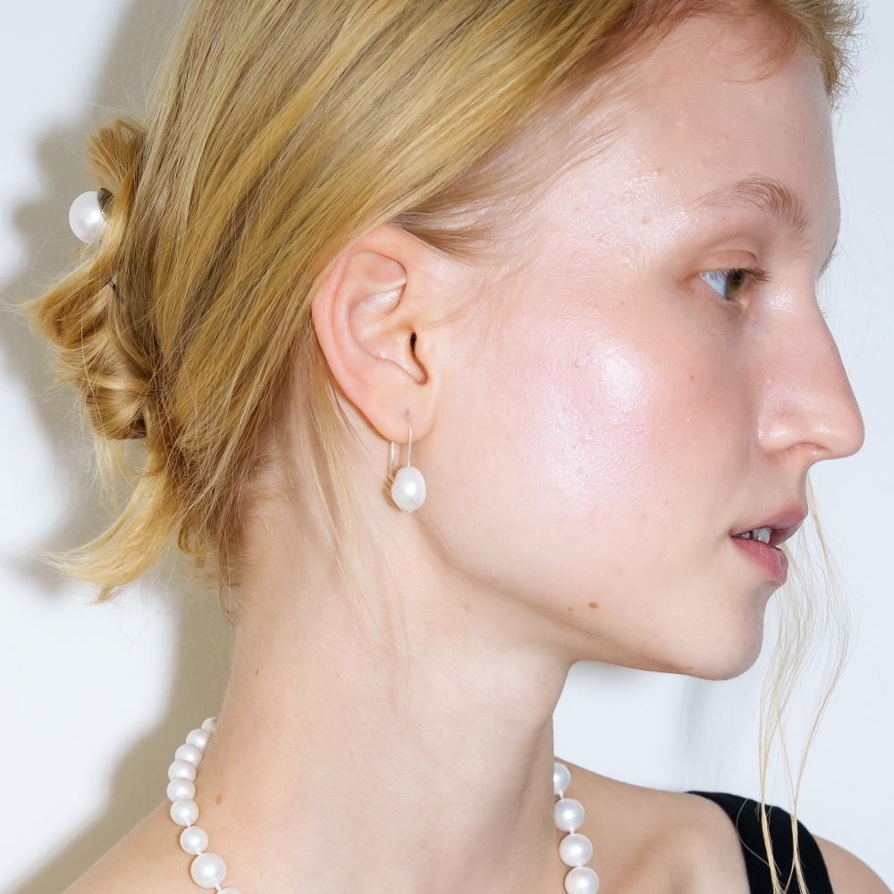 러브미몬스터 천연 원석 후크 귀걸이 화이트(lovememonster Natural Gem Hook Earrings WHITE) - 5