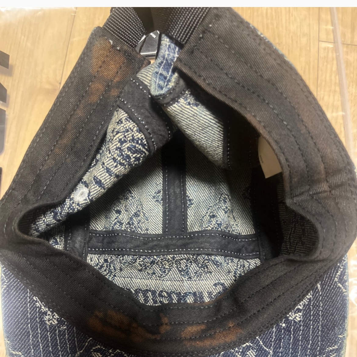 Supreme Bandana Jacquard Denim Camp Cap Blue - 25SS 착용 스타일 - 3