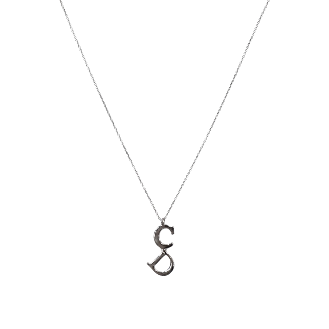 ITNQFRAISIO6 Dior Vertical CD Silver Necklace A-B54589