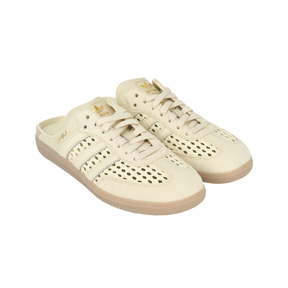 (W) 아디다스 삼바 뮬 크림 화이트 골드 메탈릭((W) Adidas Samba Mule Cream White Gold Metallic) - 4