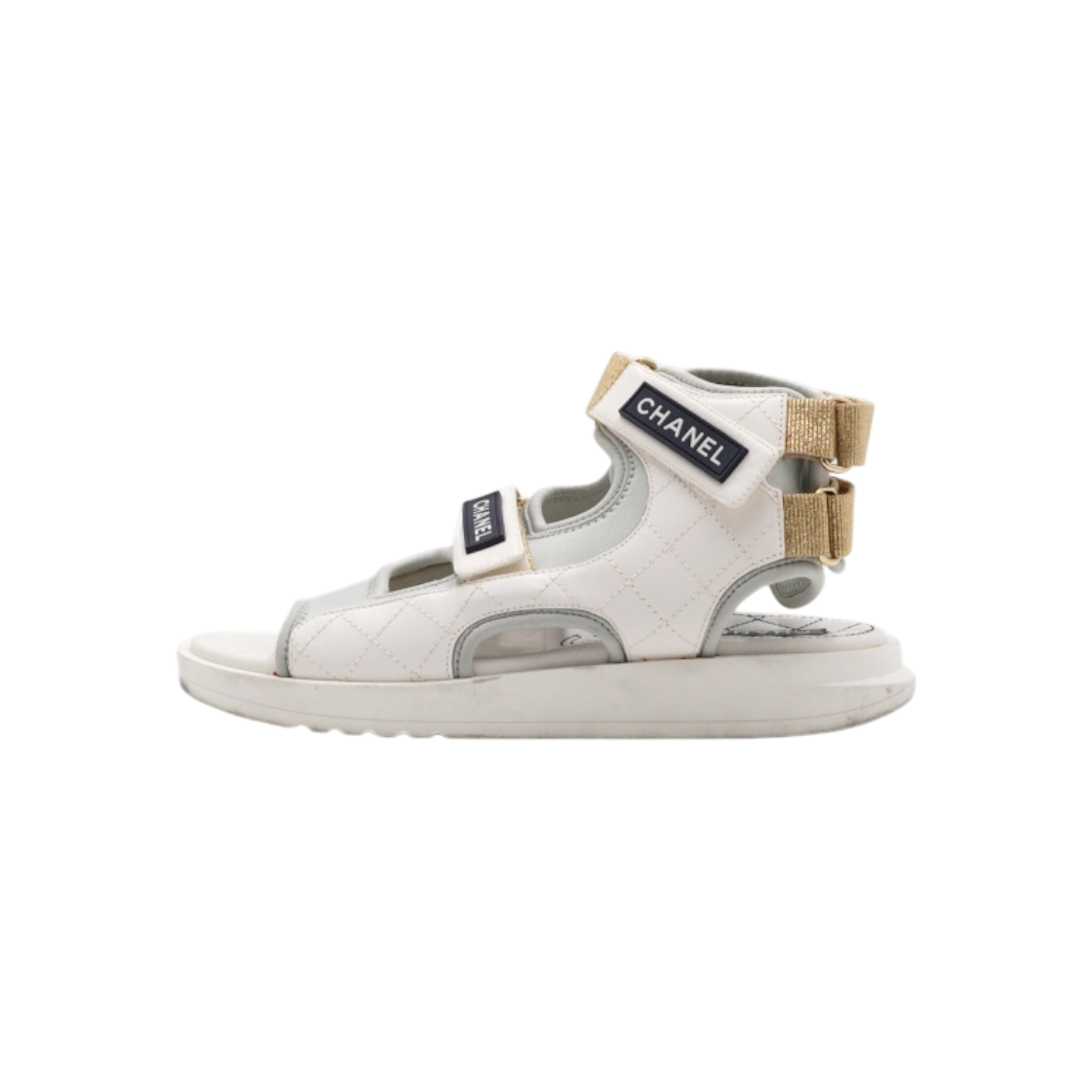 샤넬 G37231 화이트 로고 벨크로 스트랩 하이탑 여성 샌들aa64197(Chanel G37231 White Logo Velcro Strap High-Top Women Sandals) - 1
