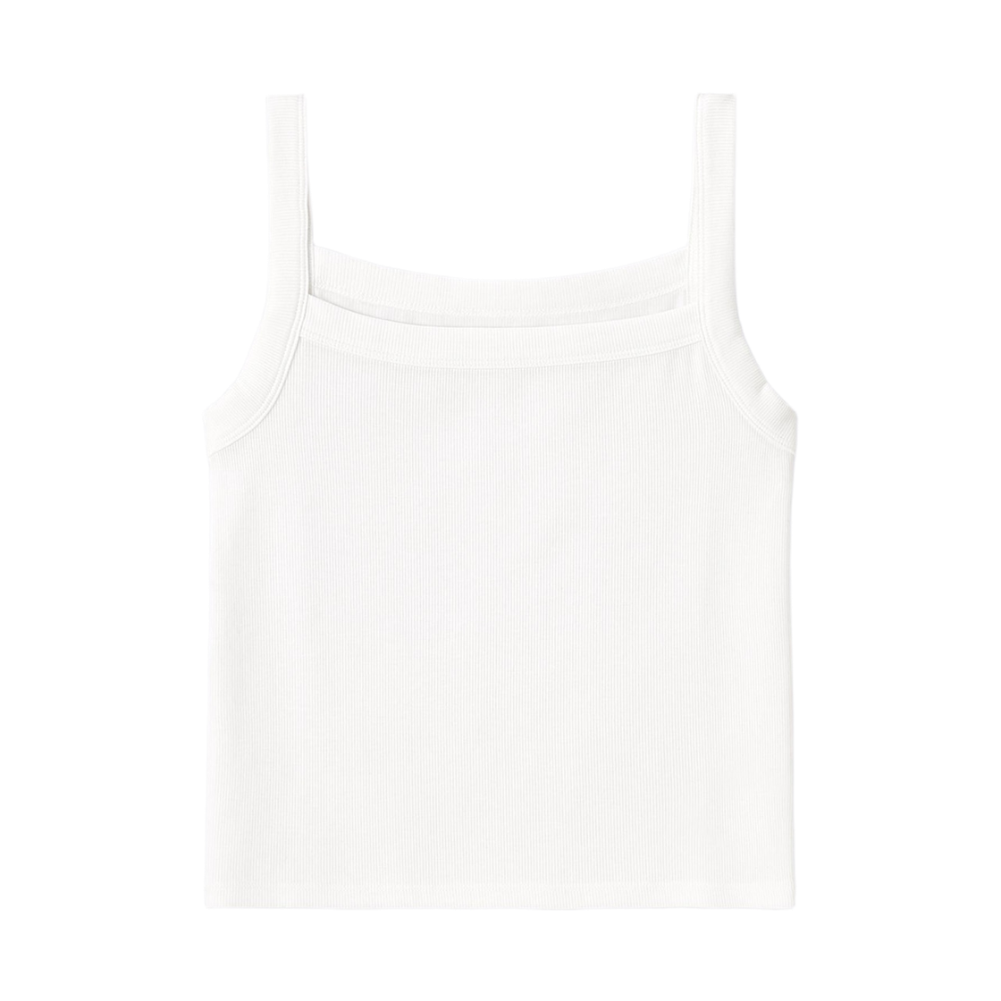 359961-01 (W) GU Cotton Blend Square Neck Camisole Off White