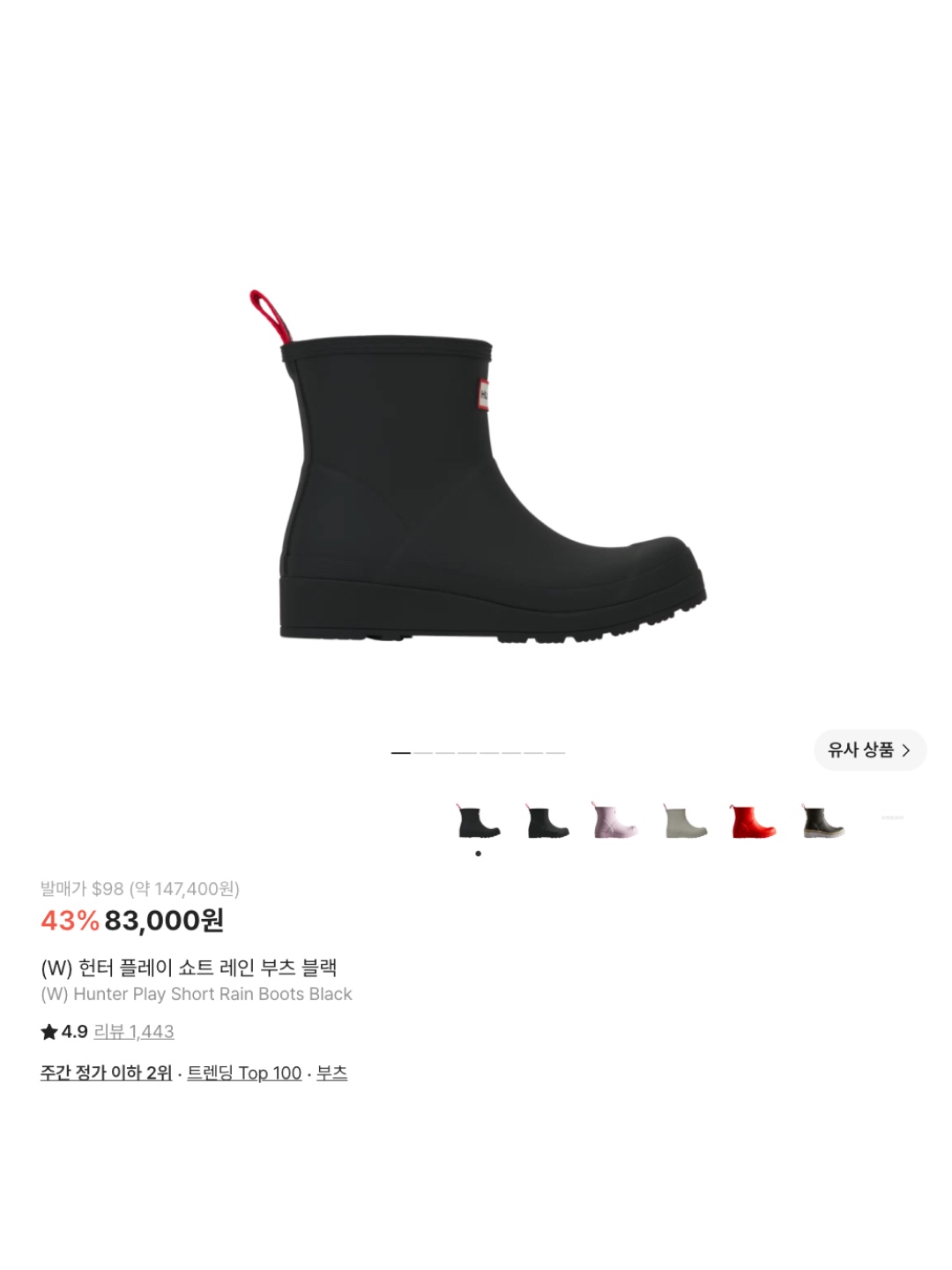 (W) Hunter Play Short Rain Boots Black, Bottega Veneta Puddle Ankle Boots Black 착용 스타일 - 6