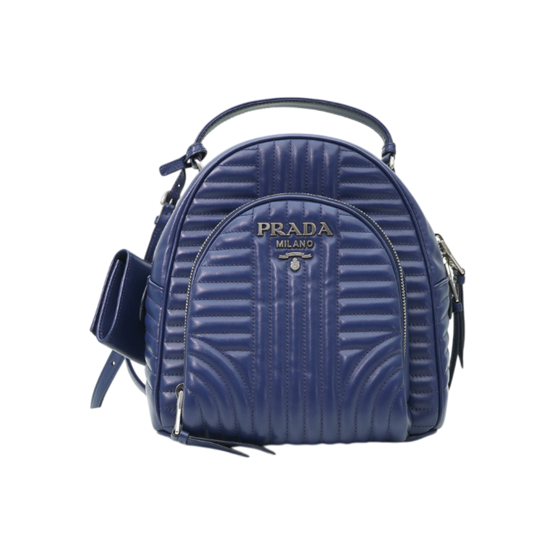 프라다 1BZ030 블루 소프트 카프스킨 은장 다이어그램 백팩(Prada Blue Soft Calfskin Silver Diagram Backpack)