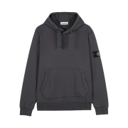 Stone Island 6100062 Organic Cotton Fleece Pouch Pocket Regular Fit Hooded Sweatshirt Charcoal Grey - 26SS