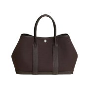 Hermes Garden Party 30 Bag Canvas Negonda & Palladium Bai Brun