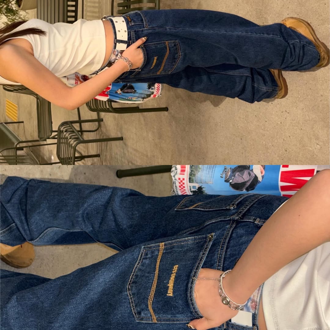 ersco Straight Jeans Blue 착용 스타일 - 4