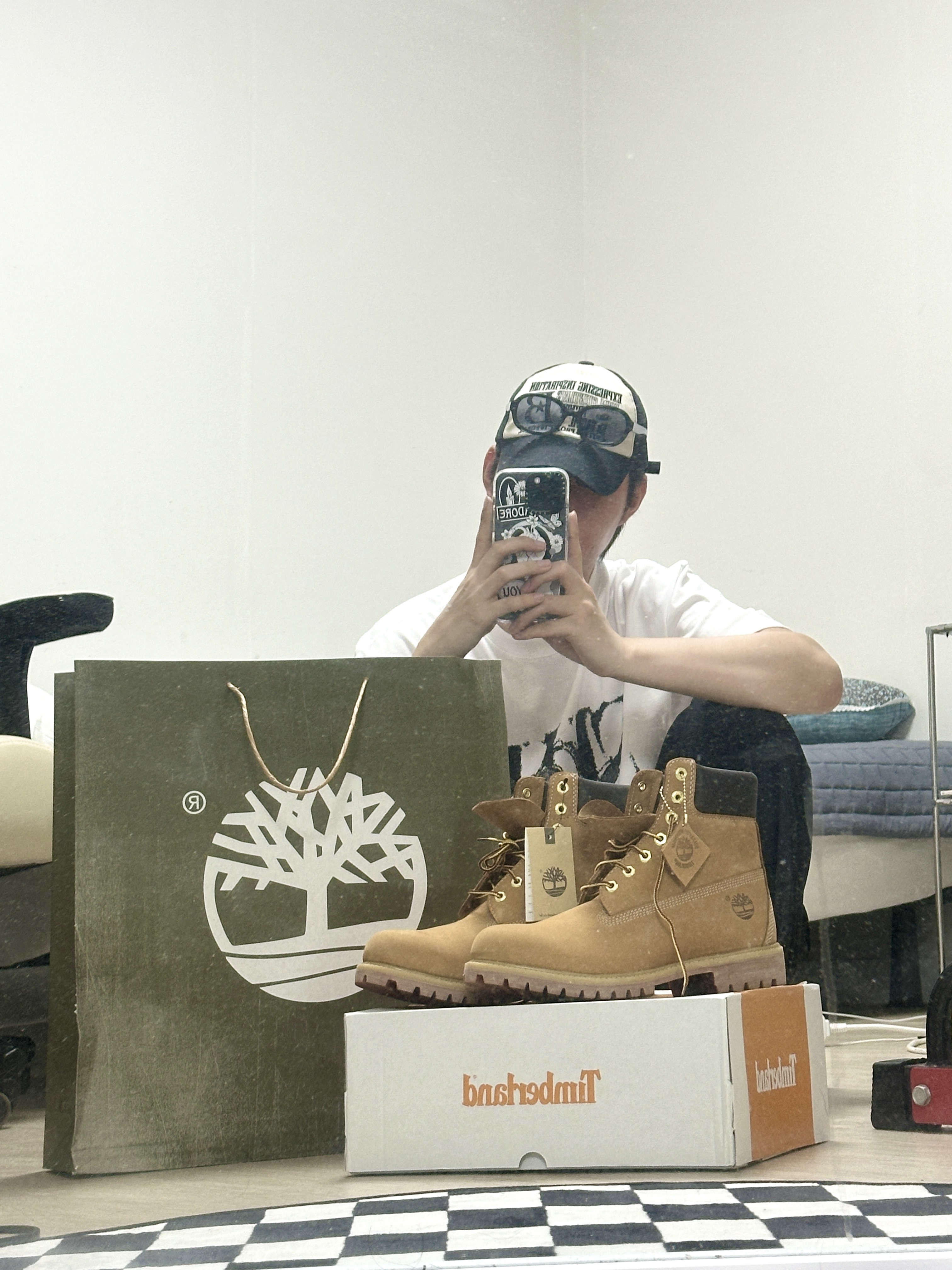 Timberland Premium 6 inch Waterproof Boot Wheat Nubuck - Wide 착용 스타일 - 4