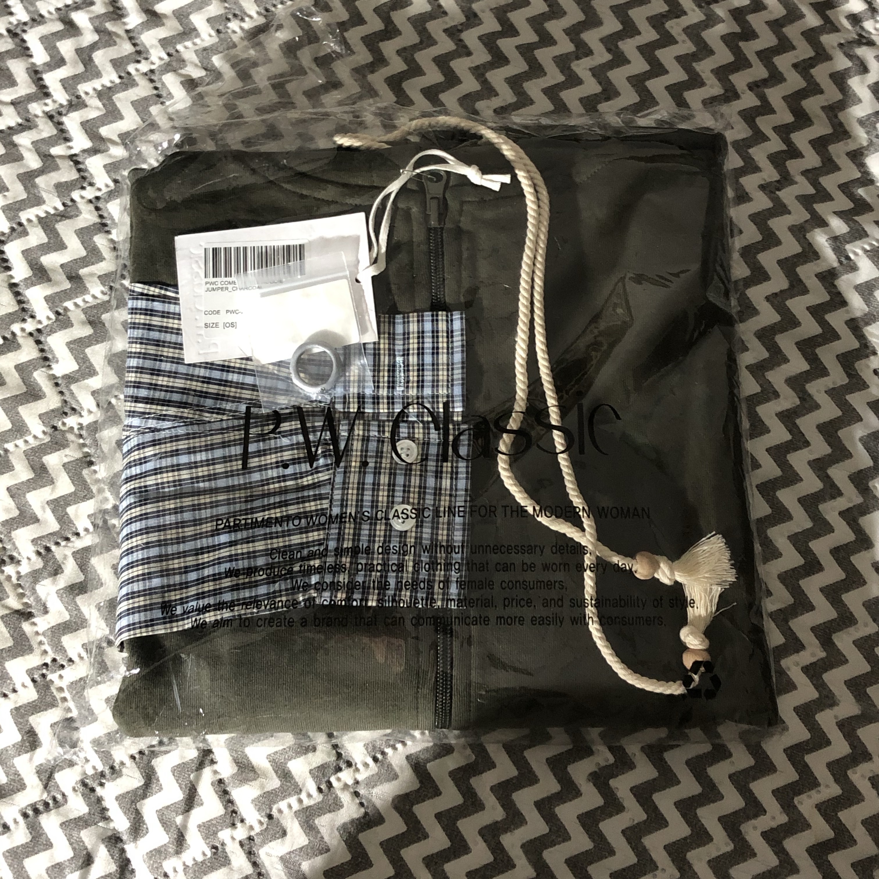 (W) Partimento PWC Combi Terry Hoodie Jumper Charcoal, Nff Benthic Ring Silver 착용 스타일