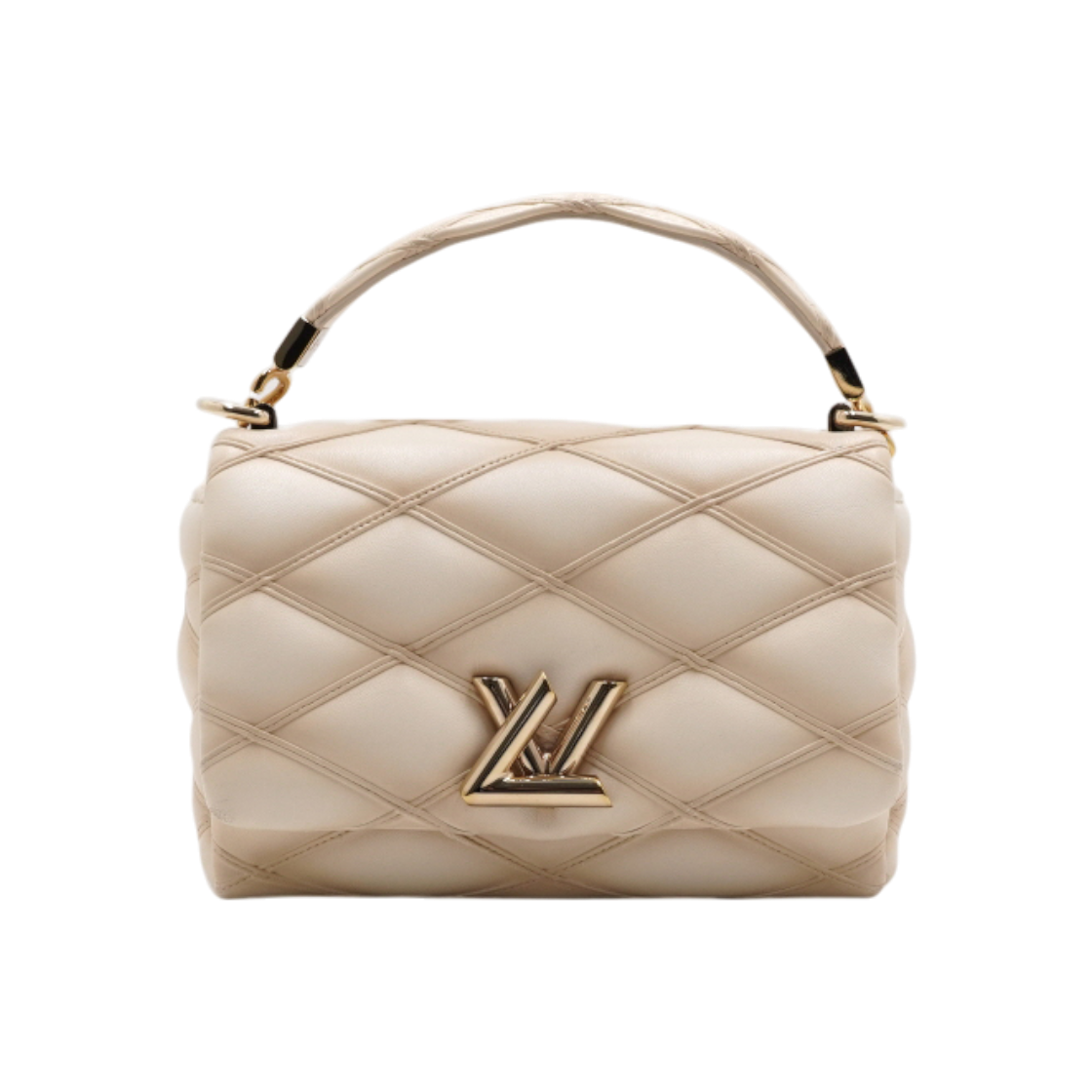 ITV7RNH8W732 Louis Vuitton M12338 GO-14 PM Lambskin Vanilla Tote & Chain Shoulder Bag
