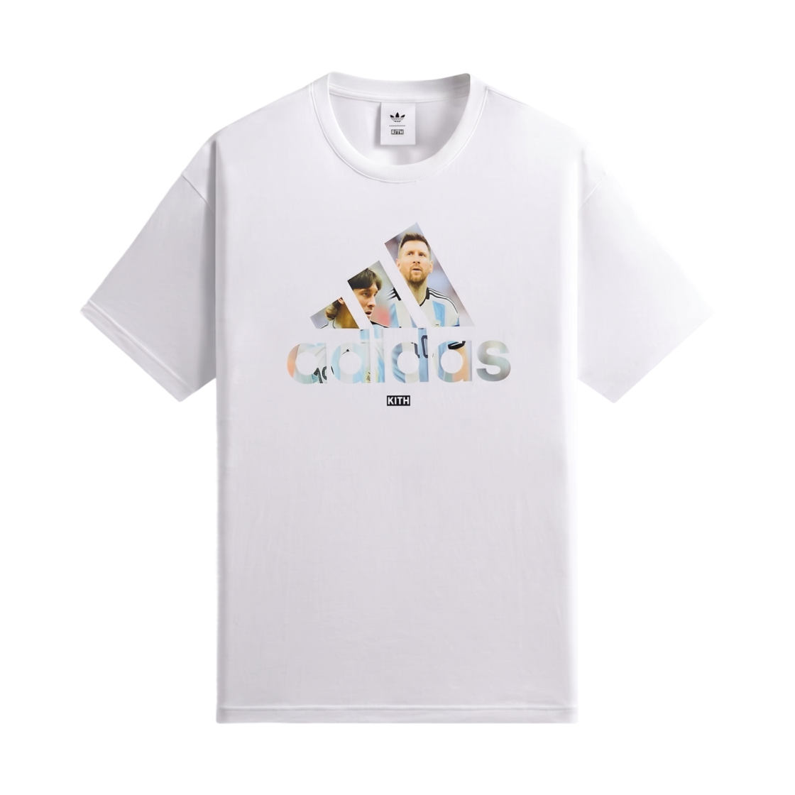 KU4264 Adidas x Kith x Messi Football Graphic T-Shirt White - US Sizing